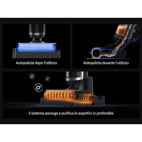 EZVIZ RH2 SCOPA ELETTRICA ASPIRA E LAVA RICARICABILE CON SERBATOIO SEPARATO
