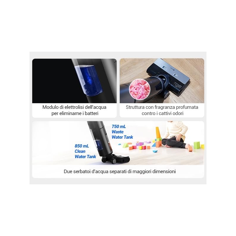 EZVIZ RH2 SCOPA ELETTRICA ASPIRA E LAVA...