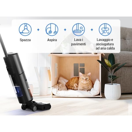 EZVIZ RH2 SCOPA ELETTRICA ASPIRA E LAVA RICARICABILE CON SERBATOIO SEPARATO