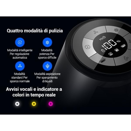 EZVIZ RH2 SCOPA ELETTRICA ASPIRA E LAVA RICARICABILE CON SERBATOIO SEPARATO