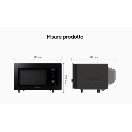 SAMSUNG MC32DG7646KKE FORNO A MICROONDE COMBINATO BESPOKE 32LT VAPORE WIFI NERO