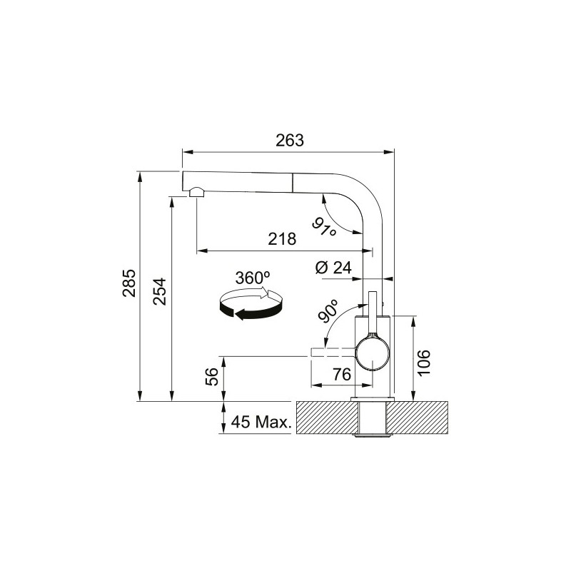 FRANKE 115.0712.435 MISCELATORE CON DOCCETTA...
