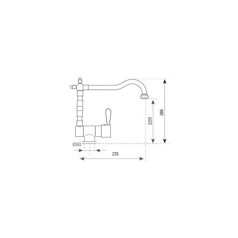 ARGO 2471 P CROMATO MISCELATORE CANNA ANTICA...