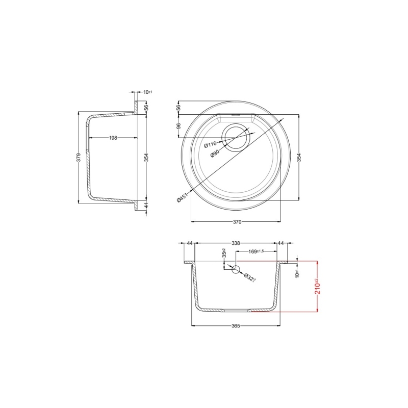 ELLECI LGFROU51 LAVELLO 1 VASCA ROTONDO AVENA