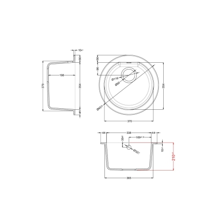 ELLECI LGFROU51 LAVELLO 1 VASCA ROTONDO AVENA