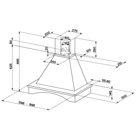 FABER RANCH 60 NF CAPPA A PARETE 60CM CORNICE NON INCLUSA - 321.0693.748