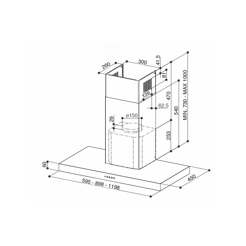 FABER STILO SMART X A60 CAPPA A PARETE...