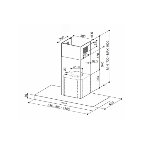 FABER STILO SMART X A60 CAPPA A PARETE ASPIRANTE 60CM CLASSE B INOX  - 325.0615.633