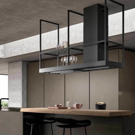 FABER T-SHELF EV8 BK MATT A180/2 CAPPA A ISOLA STILE INDUSTRIALE - 325.0606.131