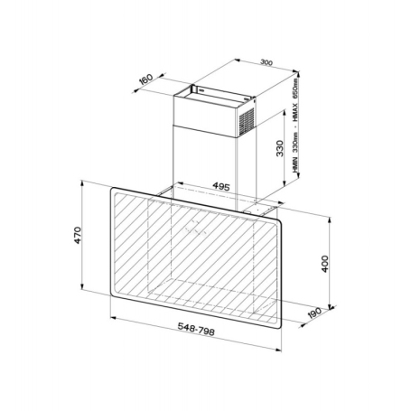 FABER GLAM FIT 80 WH CAPPA A PARETE 80CM BIANCA - 330.0528.302