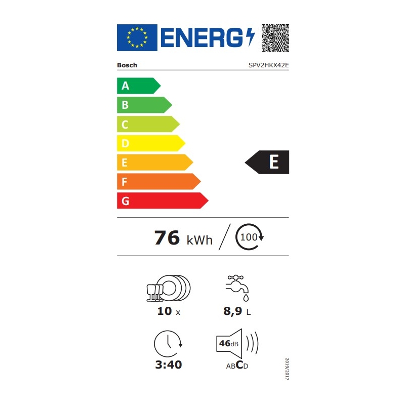 BOSCH SPV2HKX42E LAVASTOVIGLIE DA INCASSO 45CM...