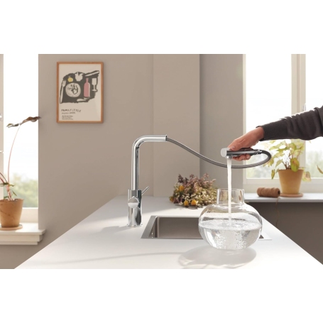 GROHE BLUE PURE MINTA MISCELATORE CON DOCCETTA ESTRAIBILE E SISTEMA DI FILTRAGGIO ACQUA INOX - 1000141