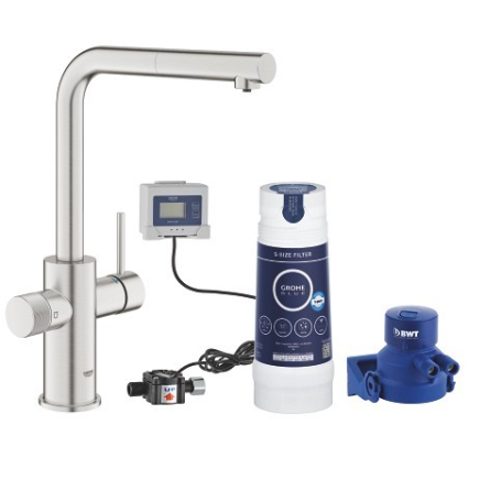 GROHE BLUE PURE MINTA MISCELATORE CON DOCCETTA ESTRAIBILE E SISTEMA DI FILTRAGGIO ACQUA INOX - 1000141