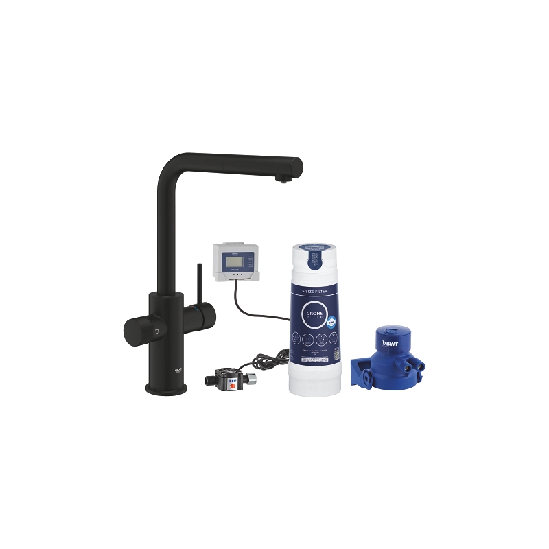 GROHE BLUE PURE MINTA MISCELATORE CON DOCCETTA ESTRAIBILE E SISTEMA DI FILTRAGGIO ACQUA NERO OPACO - 1000142