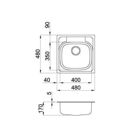 ELLECI LIX100SAC LAVELLO MONOVASCA 49CM INOX