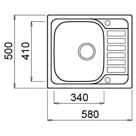 ELLECI SKY 125 LIX125SACSX LAVELLO 1 VASCA CON GOCCIOLATOIO A DESTRA 58x50 CM - INOX