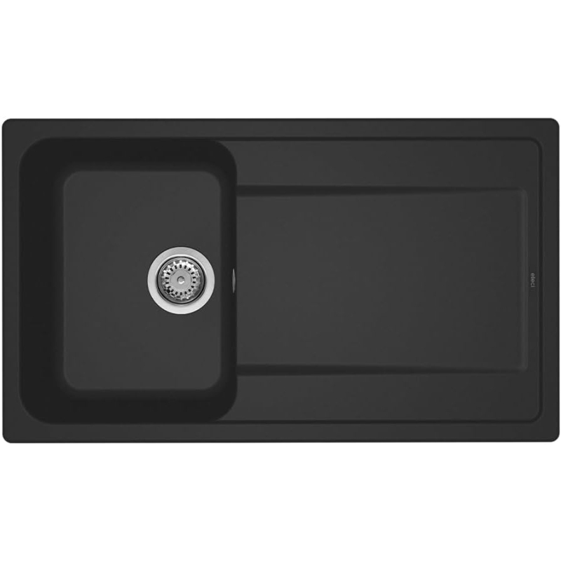 ELLECI LG240040 LAVELLO 86X50CM 1 VASCA CON GOCCIOLATOIO REVERSIBILE IN GRANITEK NERO