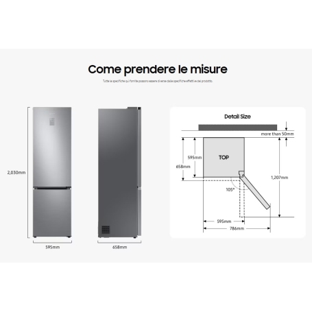 SAMSUNG RB38C600CS9EF FRIGORIFERO COMBINATO 390LT NO FROST WIFI CLASSE C INOX