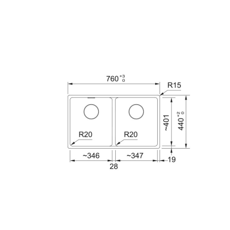 FRANKE 114.0661.682 LAVELLO 2 VASCHE 76x44 IN FRAGRANITE NERO MATT