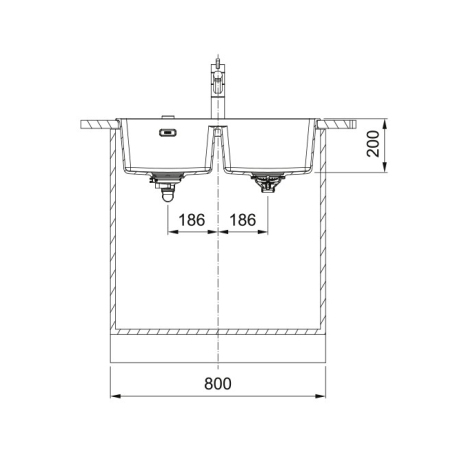 FRANKE 114.0661.688 LAVELLO 2 VASCHE 76x44 IN FRAGRANITE OYSTER