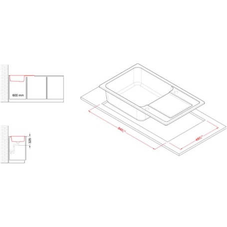 ELLECI LIFE 410 LG241059 LAVELLO 86X50 1 VASCA CON GOCCIOLATOIO REVERSIBILE GRANITEK ANTRACITE