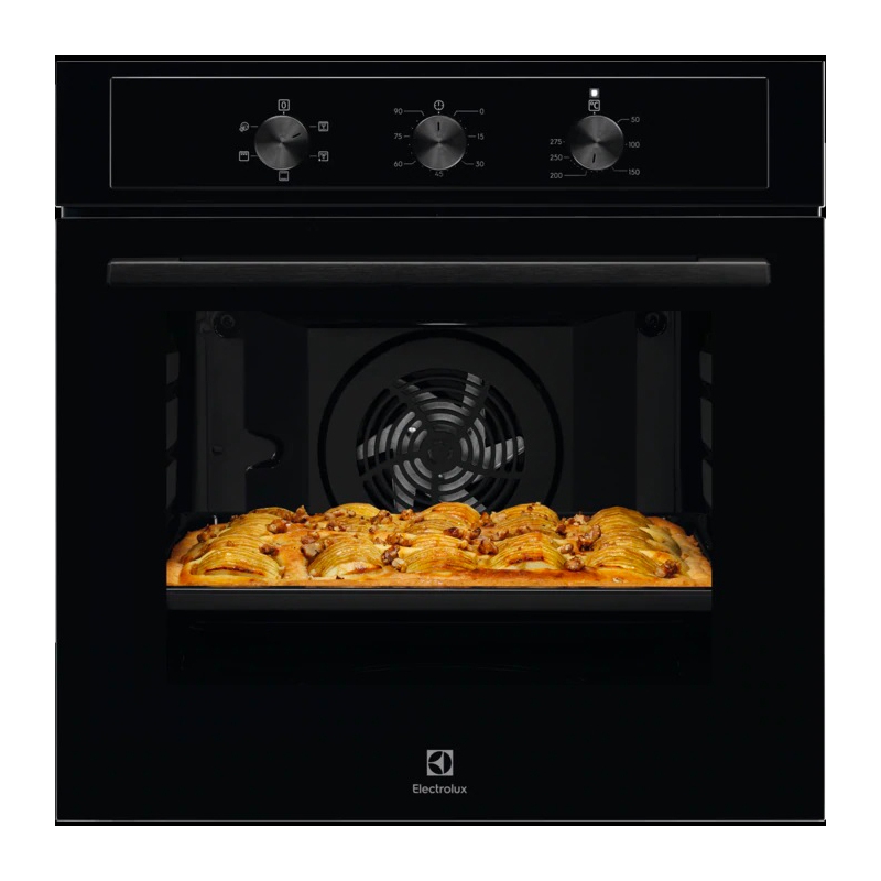ELECTROLUX EOH2H004K FORNO ELETTRICO DA INCASSO VENTILATO MULTIFUNZIONE 60CM 68 LT FUNZIONE PIZZA ACQUA CLEAN NERO - PROMO