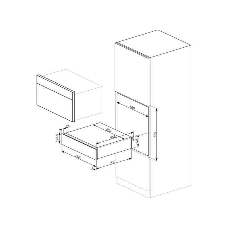 SMEG CPR115B3 CASSETTO SCALDAVIVANDE...