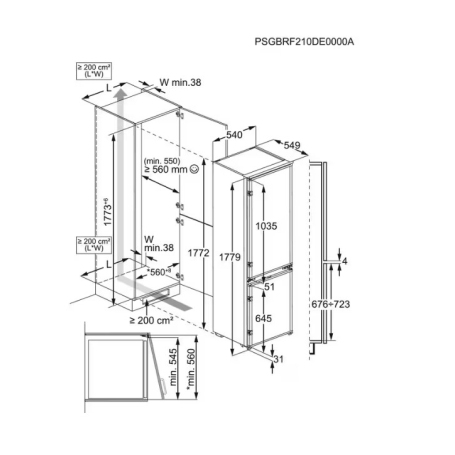 ELECTROLUX LNS5LE18S FRIGORIFERO COMBINATO DA INCASSO 271LT LOW FROST CLASSE E