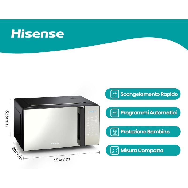 HISENSE H20MOMBS4HG FORNO A MICROONDE 20LT 700W...