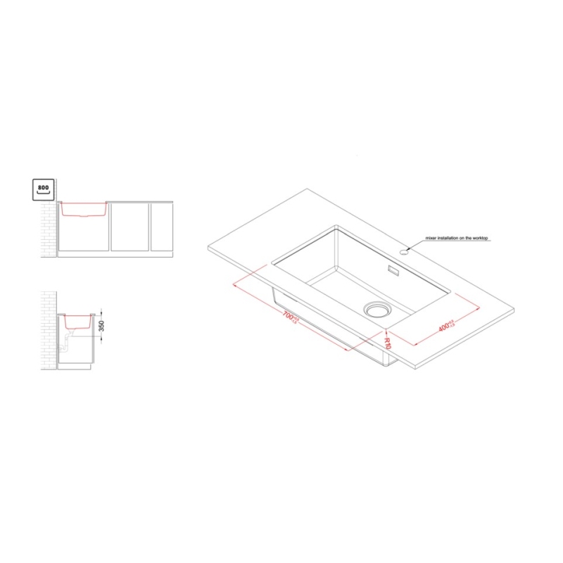 ELLECI ZEN 130 LKZ13086BKM LAVELLO MONOVASCA...