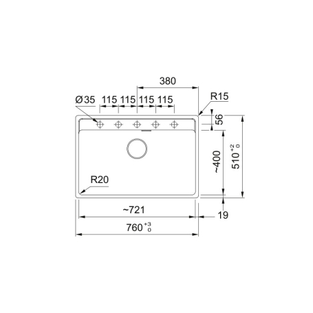 FRANKE 114.0714.175 LAVELLO MONOVASCA 78x50CM IN FRAGRANITE GRIGIO ARDESIA