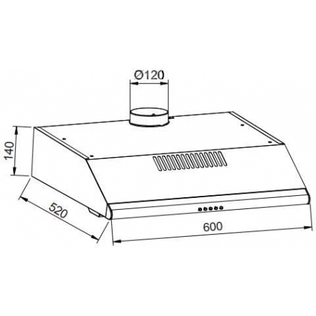 GLEM GAS GHC631IX CAPPA SOTTOPENSILE ASPIRANTE 60CM 235 M³/H INOX