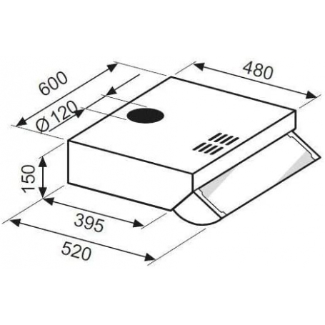 GLEM GAS GHC631IX CAPPA SOTTOPENSILE ASPIRANTE 60CM 235 M³/H INOX