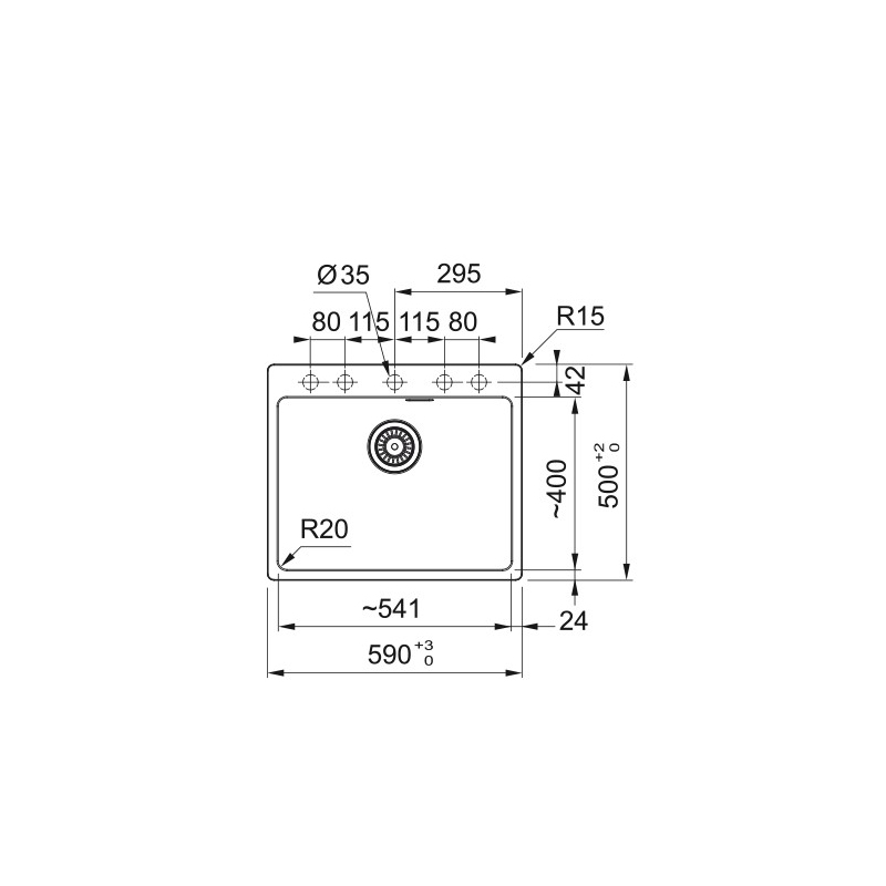 FRANKE 114.0661.701 LAVELLO MONOVASCA 59x50 IN...