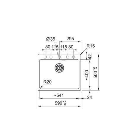 FRANKE 114.0661.701 LAVELLO MONOVASCA 59x50 IN FRAGRANITE OYSTER