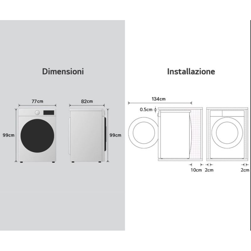 LG RH18U8AVCW ASCIUGATRICE 18KG POMPA DI CALORE...