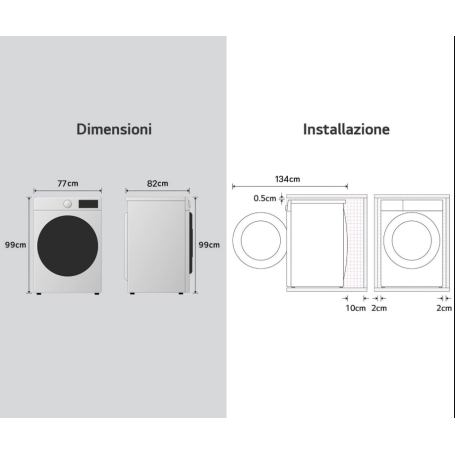 LG RH18U8AVCW ASCIUGATRICE 18KG POMPA DI CALORE DUAL INVERTER WIFI CLASSE D (EX A+++)