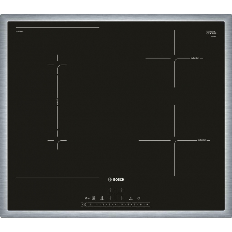 OUTLET BOSCH O-PVS645FB5E PIANO COTTURA AD INDUZIONE 60CM 4 ZONE COTTURA COLORE NERO - DA ESPOSIZIONE