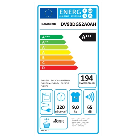 SAMSUNG DV90DG52A0AHET ASCIUGATRICE 9KG WIFI CLASSE A+++