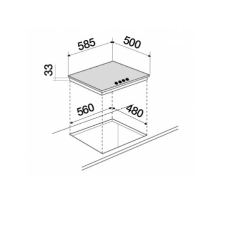 SCHOCK STR64TH58 PIANO COTTURA 60CM 4 FUOCHI A GAS AVENA