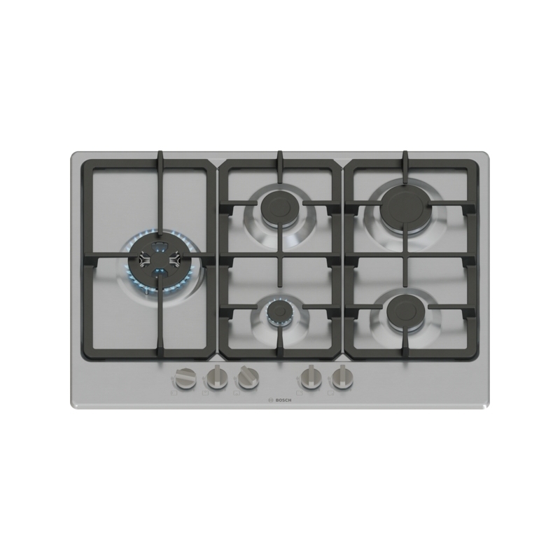 BOSCH PGM7B5K90 PIANO COTTURA DA INCASSO 75CM 5 FUOCHI A GAS INOX