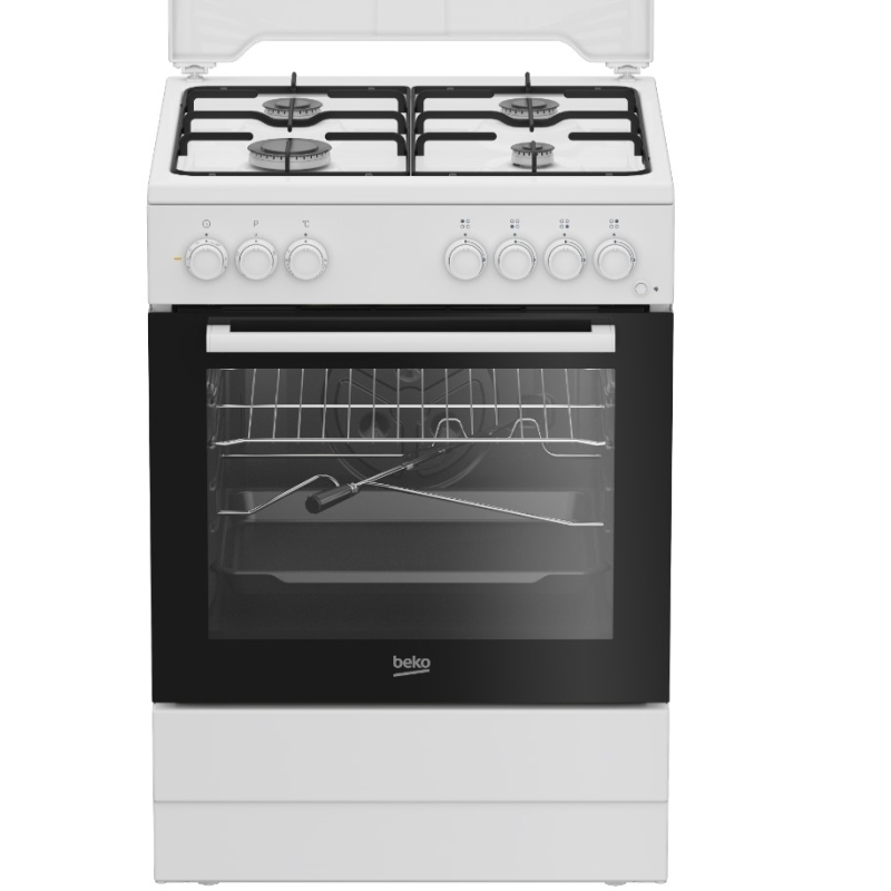 BEKO FBST62110DW CUCINA 60x60 4 FUOCHI  A GAS CON FORNO ELETTRICO BIANCA