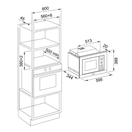 FRANKE FSL 20 MW XS FORNO A MICROONDE DA INCASSO 20LT CON GRILL COLORE INOX - 131.0632.992