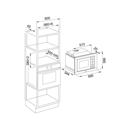 FRANKE FMW 20SMP G XS FORNO A MICROONDE DA INCASSO 20LT CON GRILL COLORE INOX - 131.0574.627