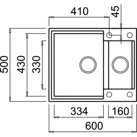 ELLECI LMY15073 SERIE EASY LAVELLO 60X50 CM 2 VASCHE COLORE TITANIO - PROMO