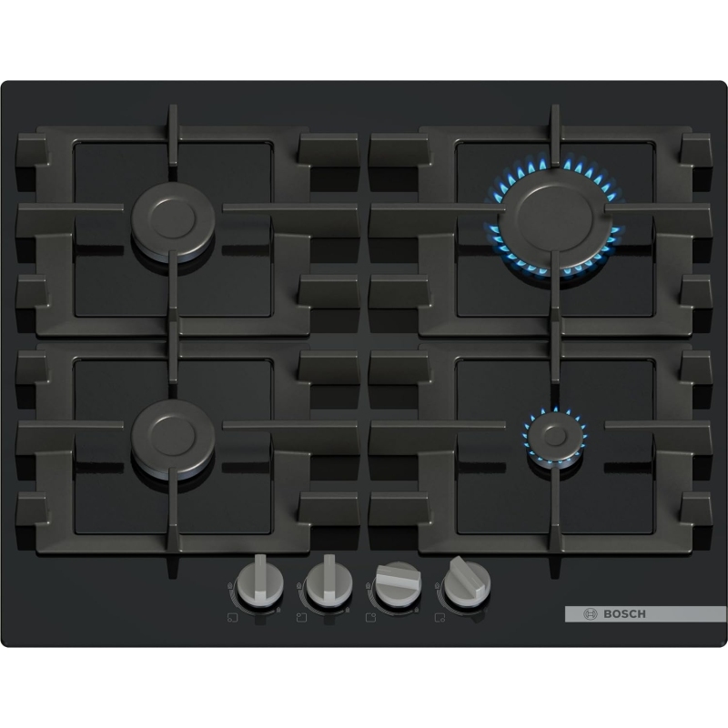 BOSCH PNP6B6K40 PIANO COTTURA DA INCASSO 60CM 4 FUOCHI A GAS COLORE NERO