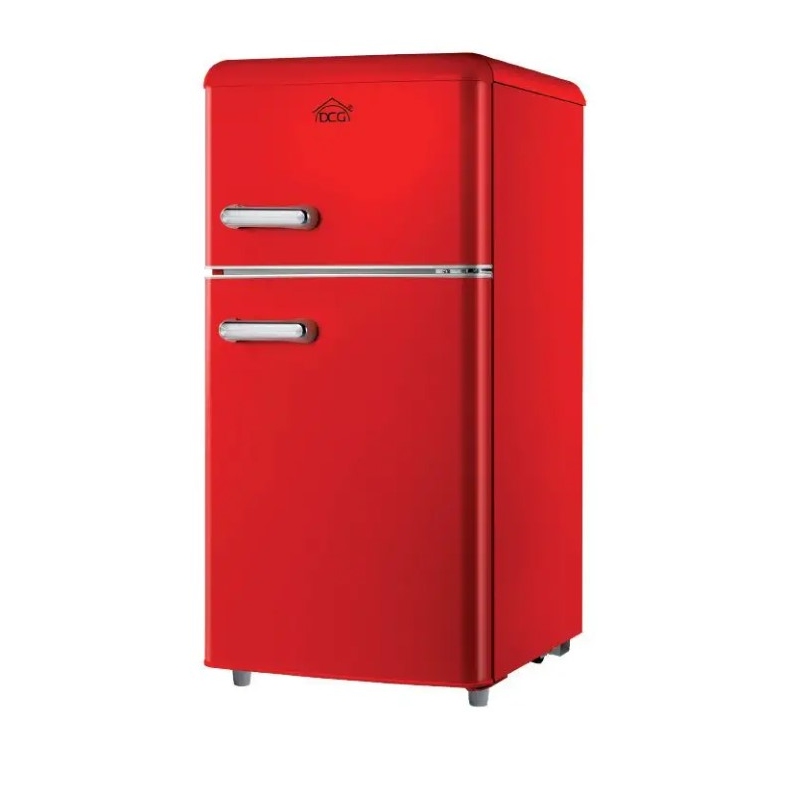 DCG MF100RCDP FRIGORIFERO DOPPIA PORTA RETRO' 100LT STATICO CLASSE E COLORE ROSSO