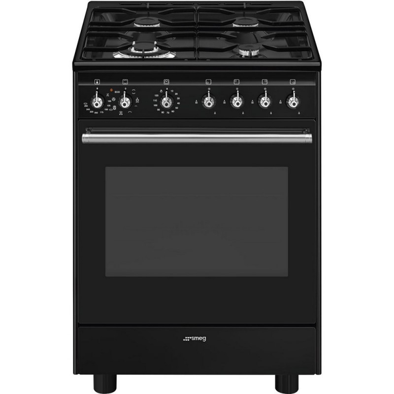 SMEG CX61GMBL CUCINA 60X60 4 FUOCHI A GAS FORNO ELETTRICO COLORE NERO
