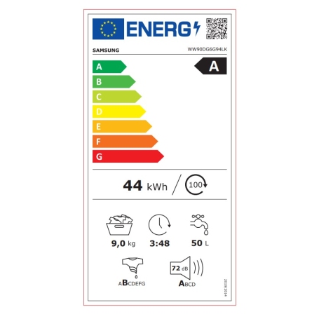 SAMSUNG WW90DG6G94LKU3 LAVATRICE SLIM 48CM 9KG 1400 GIRI WIFI ECODOSATORE CLASSE A