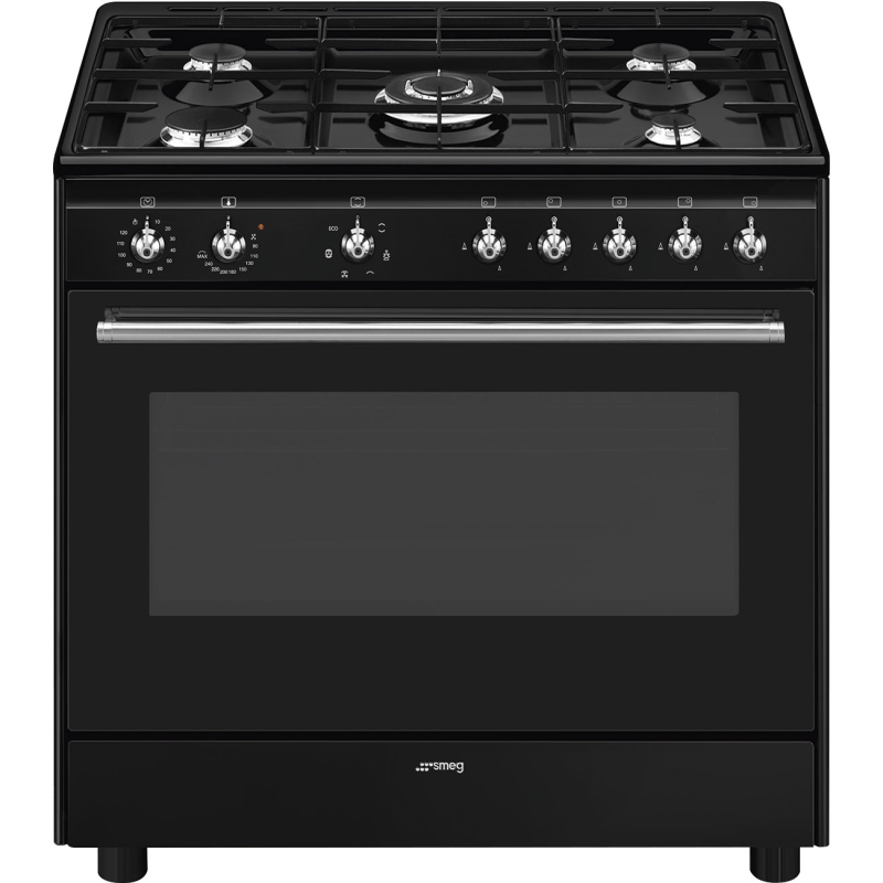 SMEG CX91GMBL CUCINA 90X60 5 FUOCHI A GAS FORNO ELETTRICO COLORE NERO